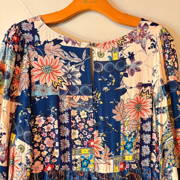 GiGio USA Women's Patchwork Floral Maxi Dress Bohemian Style Size S - Picture 7 of 10